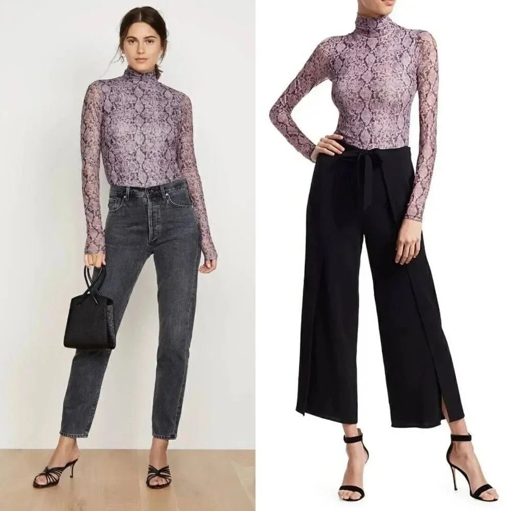 CINQ A SEPT Python Turtleneck In Sea Fog L - image 2